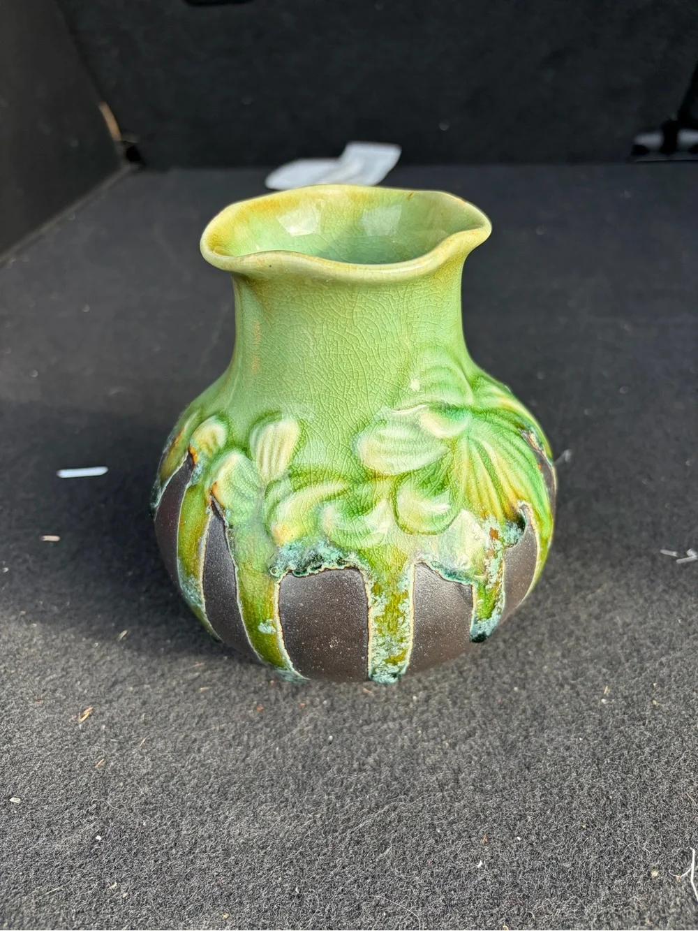 Hand Crafted Green Floral Ceramic Vase